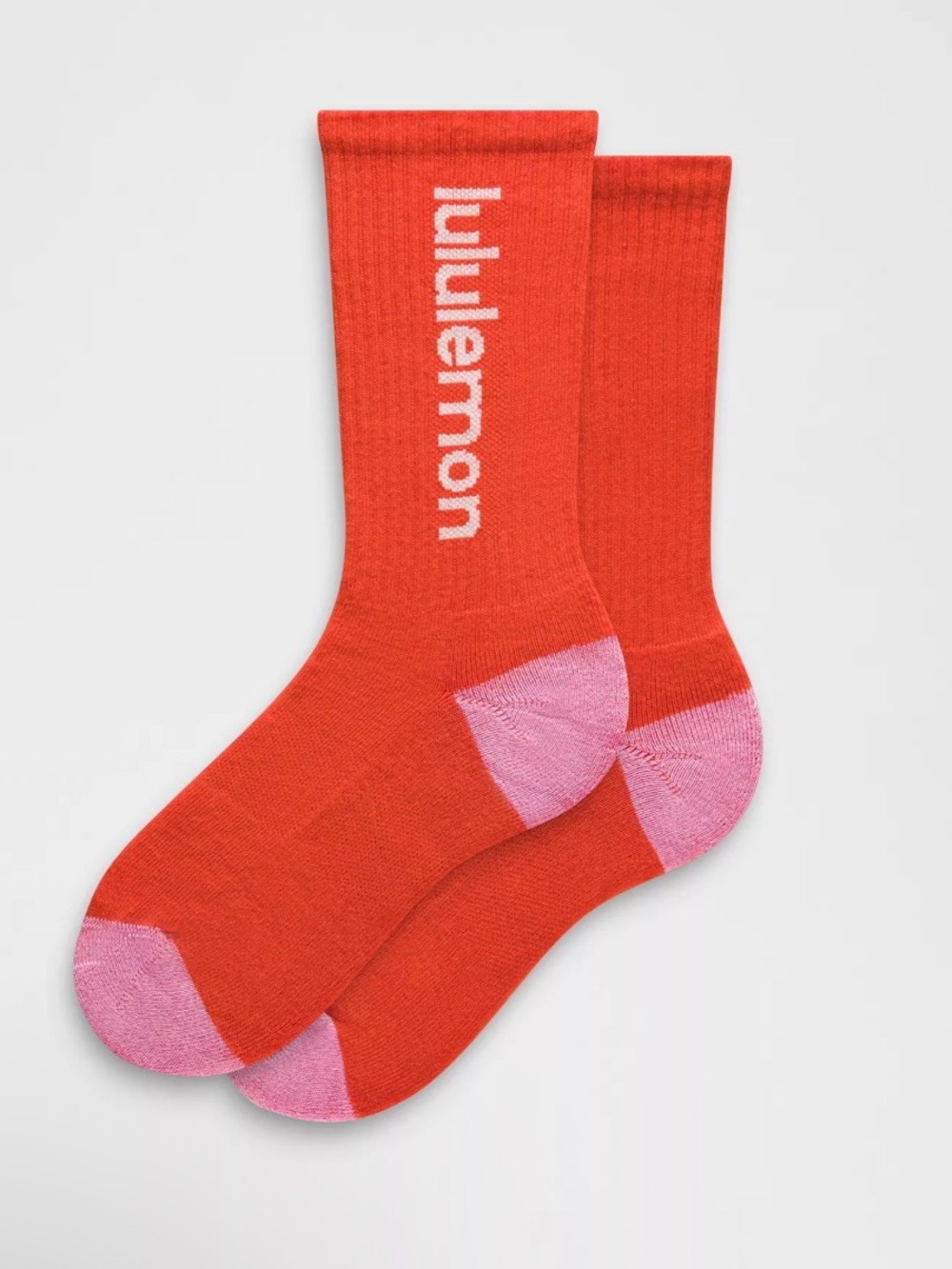 Lululemon Daily Essentials Socks *Spellout Cherry Ember